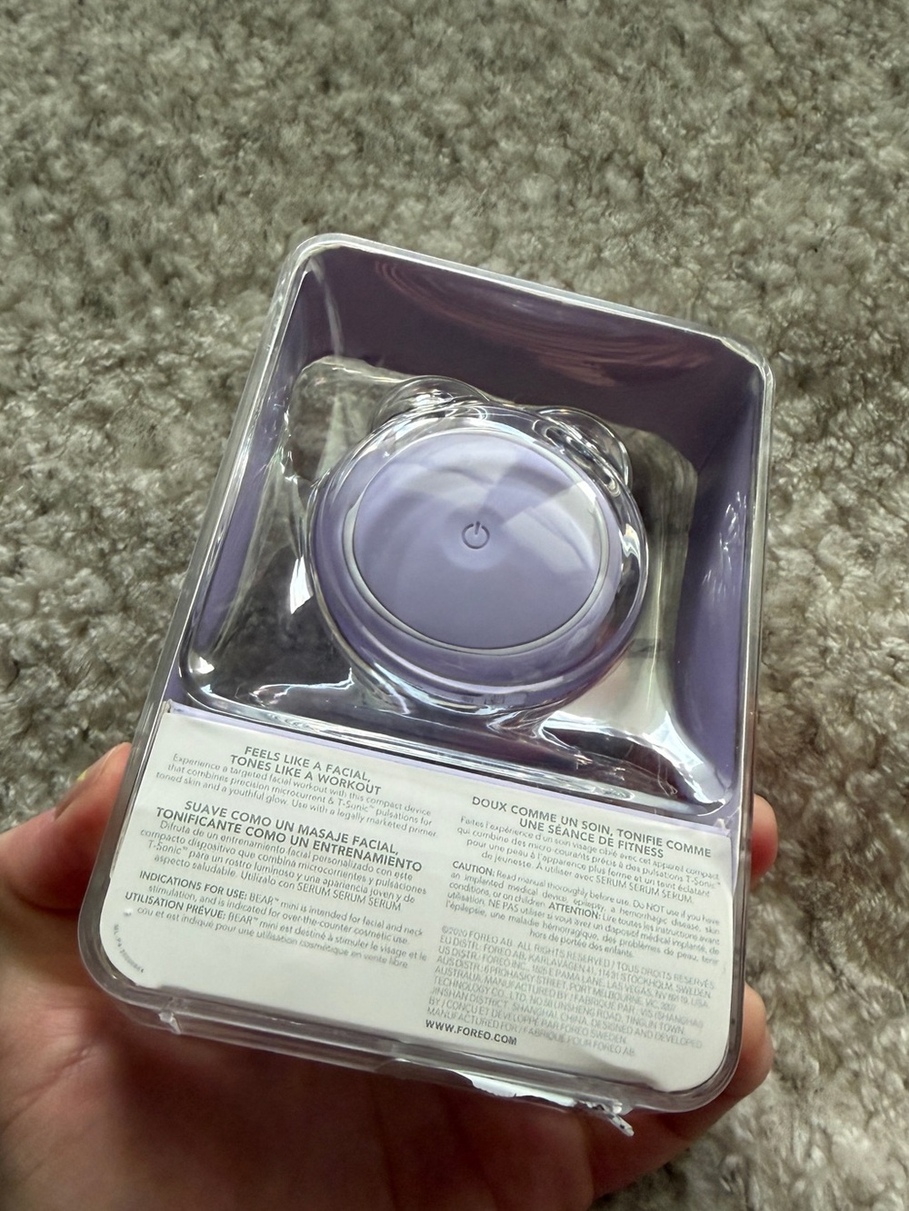 FOREO BEAR MINI Facial Toning Device Lavender Microcurrent - Picture 10 of 10